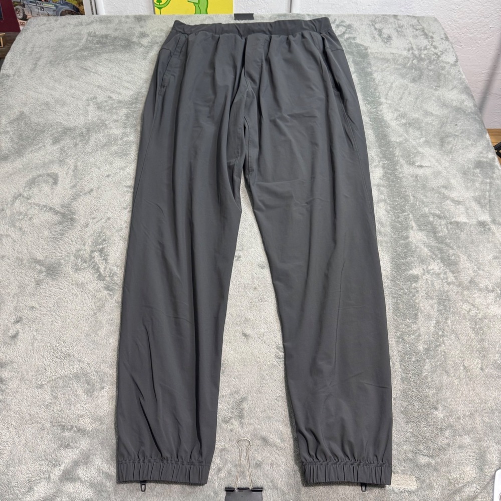 Lululemon Mens Surge Jogger Pants Grey Size L Elastic Waist Zipper Cuffs